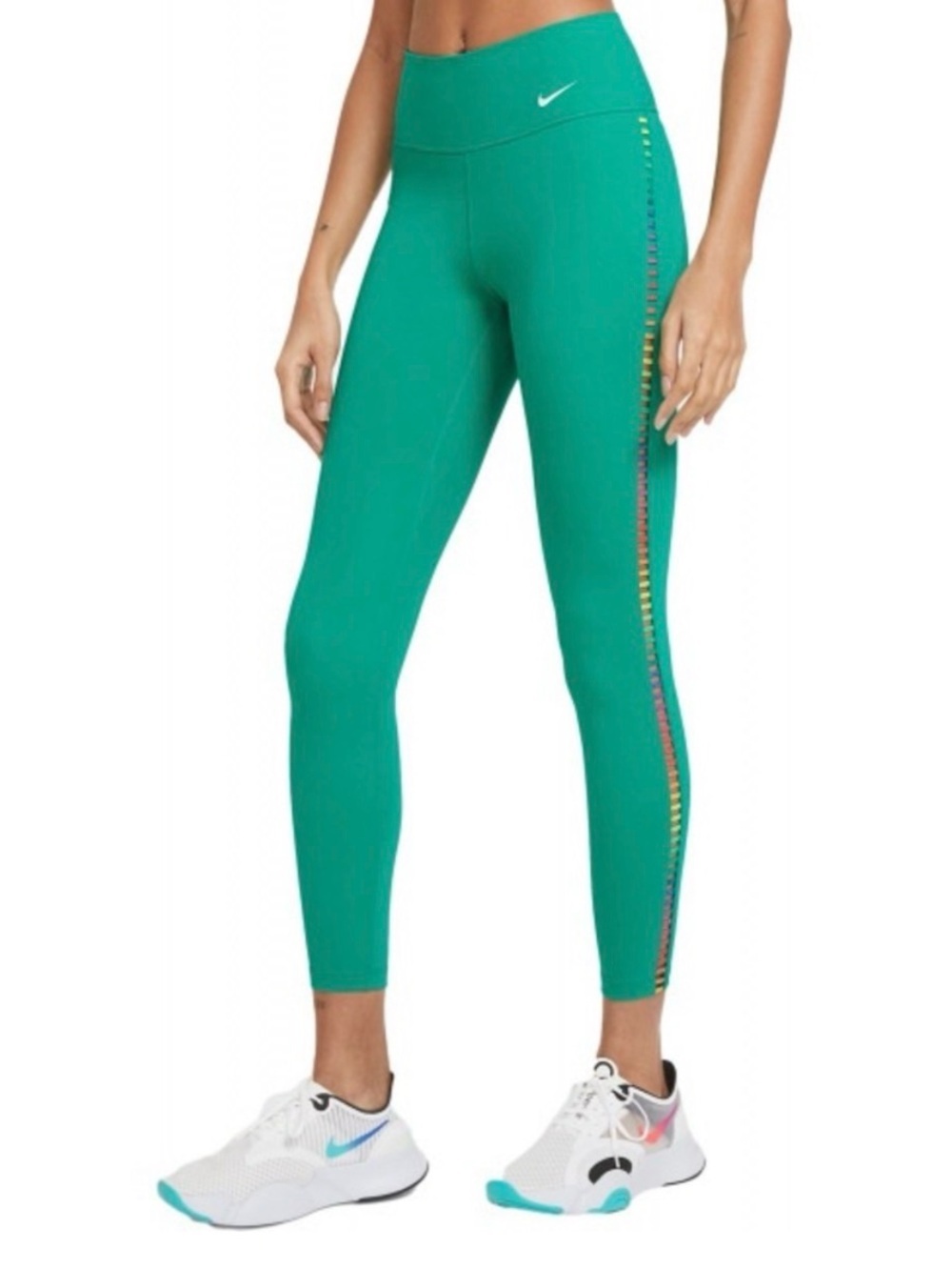 Nike women’s One green Rainbow Ladder 7/8 leggings size small